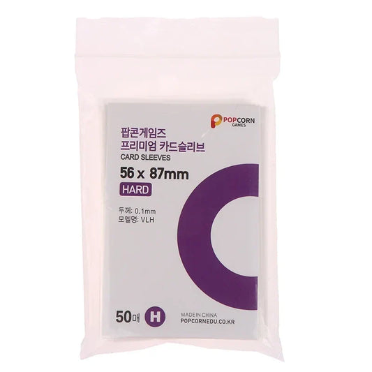 Popcorn Games Premium Photocard Sleeve - Kpop Trading Card 50ct (56×87mm, Hard)